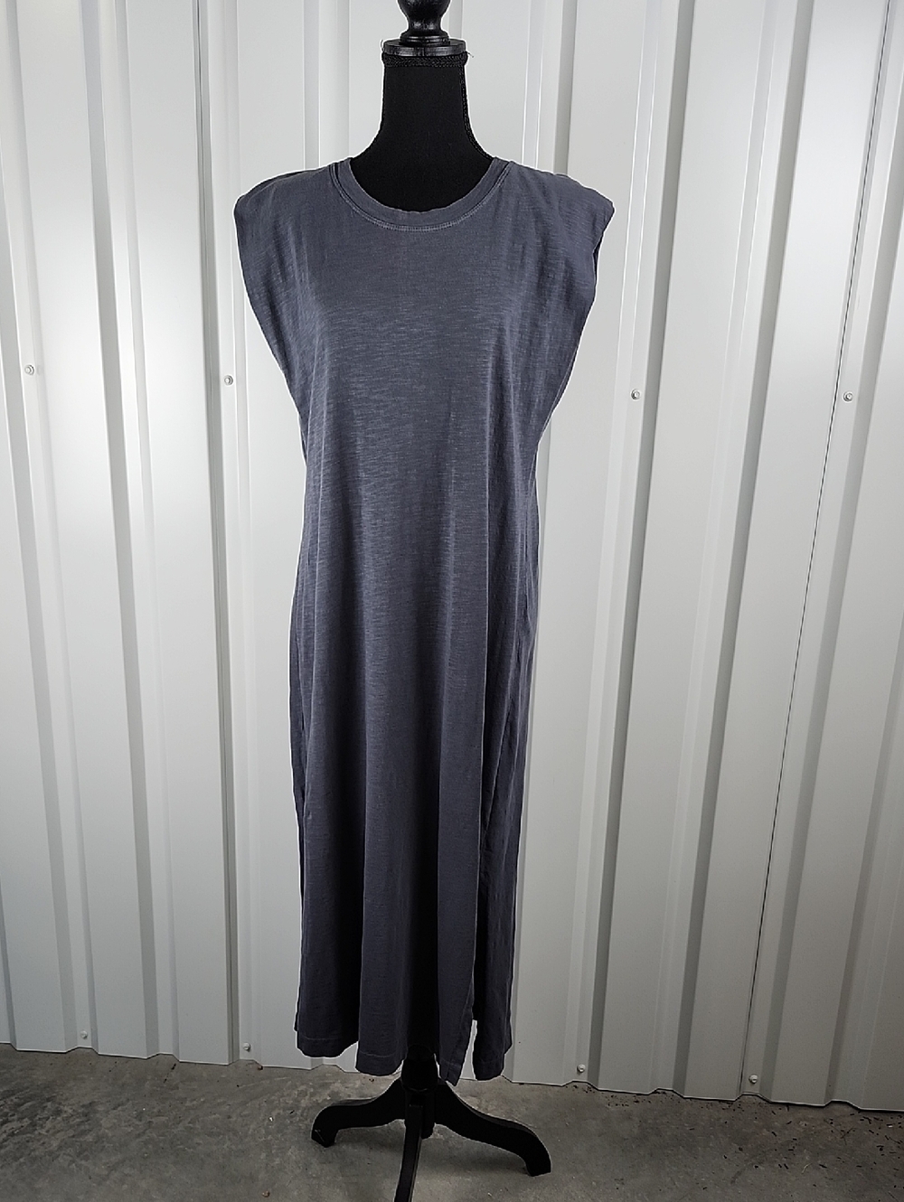 Rowan Women's Georgia Slub Muscle Tank Midi Dress Gray Size Large EUC Cotton